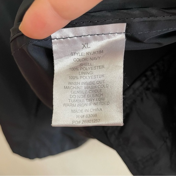 Ci Sono Striped Outerwear lightweight jacket size XL navy waist cinch winter - Picture 6 of 8